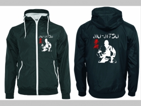 Jiu Jitsu šuštiaková bunda čierna materiál povrch:100% nylon, podšívka: 100% polyester, pohodlná,vode a vetru odolná